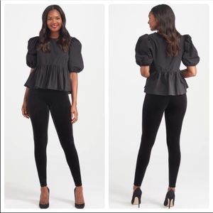 NWOT Spanx gorgeous black velvet high waisted leggings!